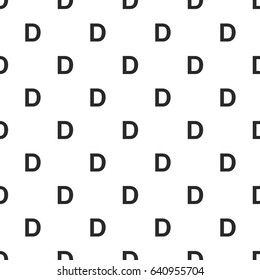 Letter D seamless pattern, isolated on white background. Vector illustration, easy to edit.