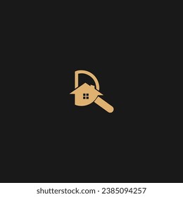Letter D Search Home Logo Monogram vector Business Icon,