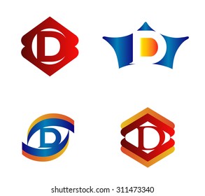 Letter D set Alphabetical Logo Design Concepts
