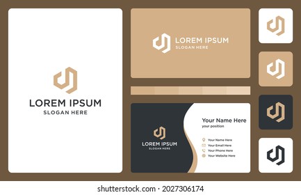 Letter d with the shape of the building. icons for business, buildings, real estate, buildings, simple. Premium Vectors. business card.