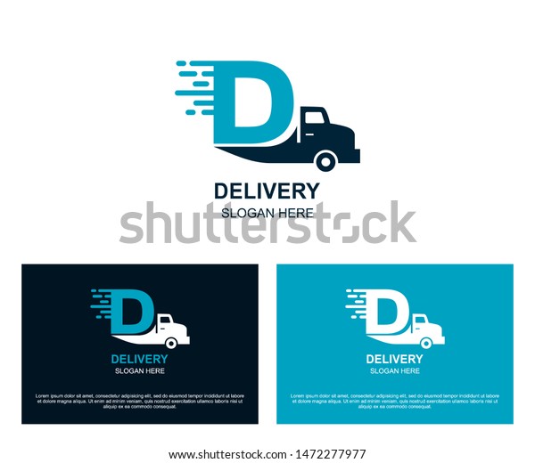 Letter D\
with shape delivery logo, Modern blue logo template isolated on a\
white background. Suitable for business logo.\
