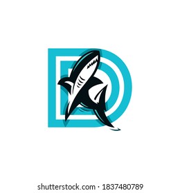 LETTER D SHARK LOGO, vector illustrations