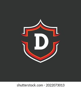 Letter D and Shield Logo Template
