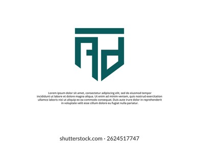 letter a d or d a shield minimal logo