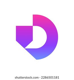 Letter D shield modern logo design