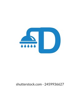 Letter D Duschlogo-Symbol Vektorgrafik Vorlage.eps