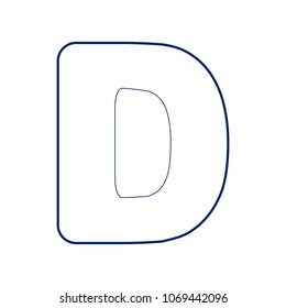 Letter D sign design template element. Vector. Flat style black icon on white.