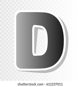 Letter D sign design template element. Vector. New year blackish icon on transparent background with transition.