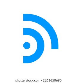 Letter D signal wifi logo design