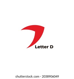 Buchstabe d einfache Pfeil-nach-oben geometrisches Logo, Vektorgrafik