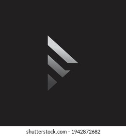 letter d simple geometric motion design gradient color logo vector