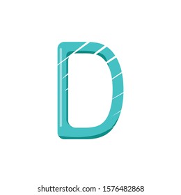 Letter D simple illustration clip art vector