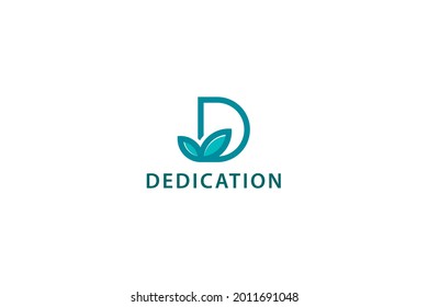 Letter D simple and line art creative natural medical business logo