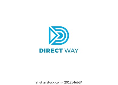 Letter D simple and line art creative minimal technological business logo design