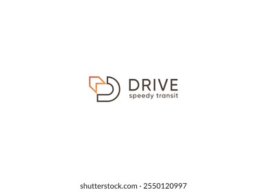 Letter D simple line art transport agency service logo