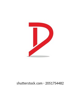 letter d simple line symbol logo vector