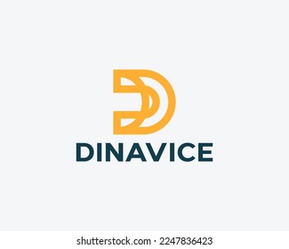 Logotipo de monograma simple de la letra D