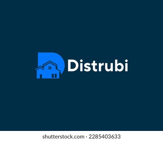 Logotipo de monograma simple de la letra D