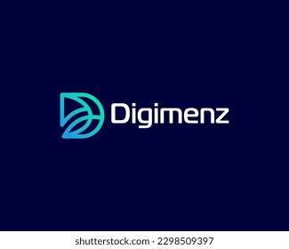 Logotipo de monograma simple de la letra D