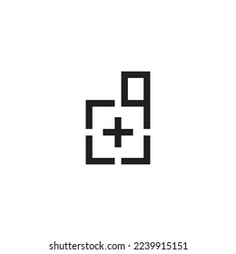 letra d simple más logotipo de atención de salud en hospitales médicos vector
