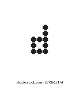 letter d simple symbol logo vector pieces