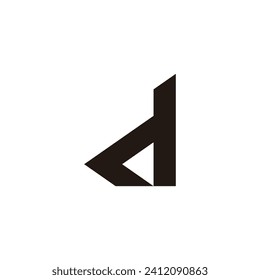 letter d simple triangle slice logo vector 