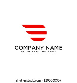 letter D simple - vector line logo