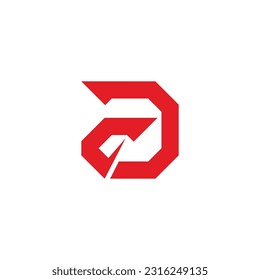 letter a d slice simple line geometric logo vector 