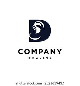 Letter D Sloth logo icon vector