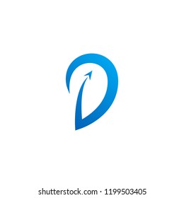Letter D small airplane arrow sky tail logo icon illustration symbol