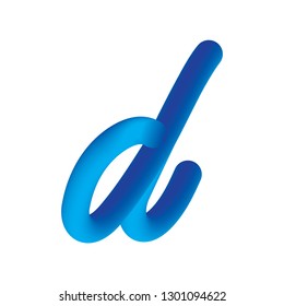letter d in small cap with tube shape