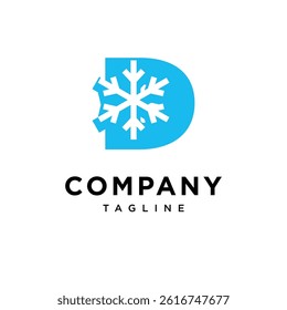 Letter D Snow Logo Icon Vector