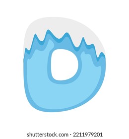 Letra D Nieve, ilustración vectorial
