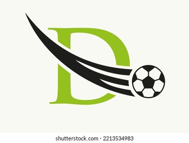 Letter D Soccer Football Logo. Soccer Club Symbol Concept Of Football Team Icon