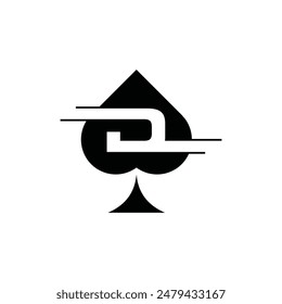 Letter D Spade Ace Simple Modern Business Icon Design Logo