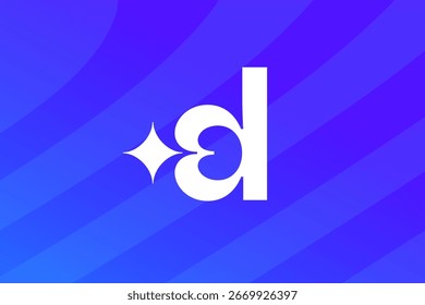 Letra D com ícone de logotipo do sparkle elementos de modelo de design
