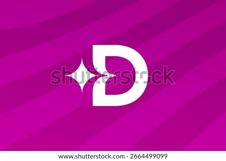 Letter D with sparkle logo icon design template elements