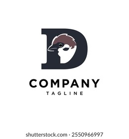 Letter D Sparrow Logo Icon Vector