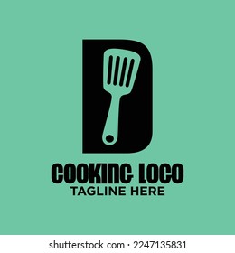 Letter D Spatula Logo Design Template Inspiration, Vector Illustration.