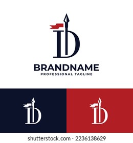 Letter D Spear Logo, suitable for any business related to Spear with D initials.