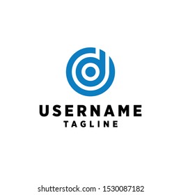 Letter D speech bubble logo icon design template