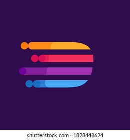 Letter D speed lines logo design template. Colorful creative unique icon for multimedia ads, creative poster, sport identity, etc.