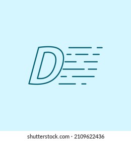 Logo-Design-Element mit Buchstabe D. Logo der Linie auf blauem Hintergrund.