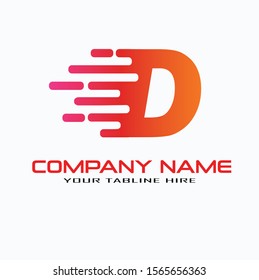 letter D speed motion effect logo design. logo concept