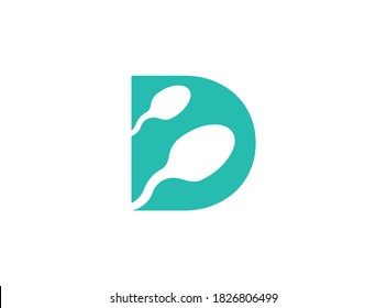 logo de la letra D esperma . diseño de iconos