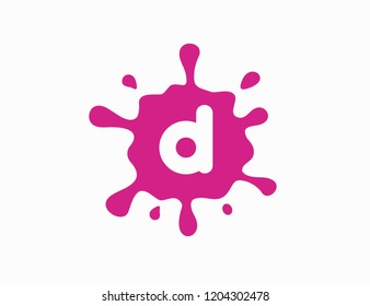 Letter D splash initial logo