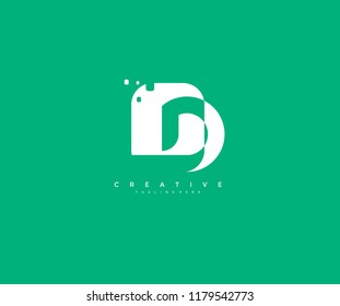 Letter D Square Application Pixel Shape Creative Modern Logo
