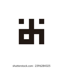 Letter d and i square connect geometric symbol simple logo vector