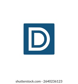 letter D square rectangle business company logo vector illustration template design