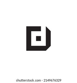 
Letter D d square simple symbol logo vector